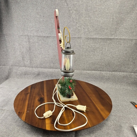 Vintage Christmas Santa Figure Lantern Lamp Lighted Holiday Decor - Picture 5 of 6